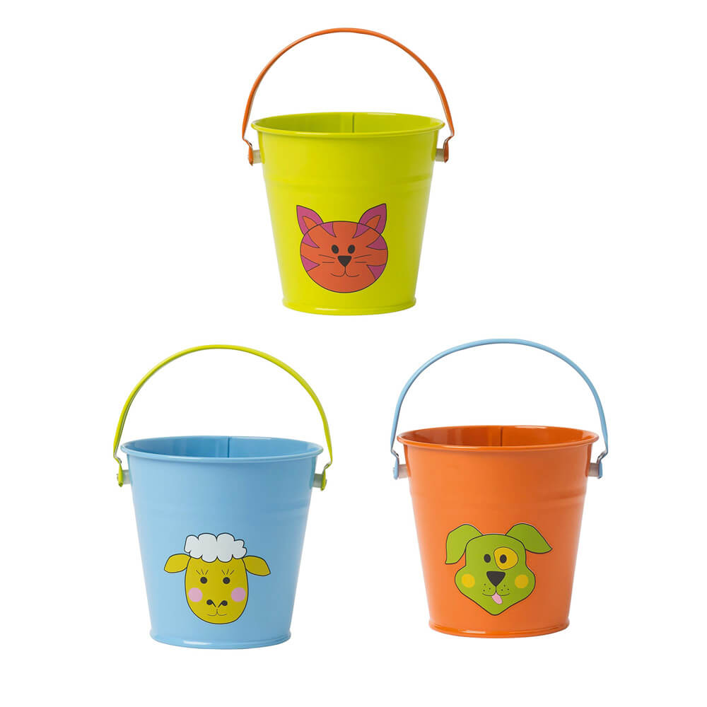 small orange buckets